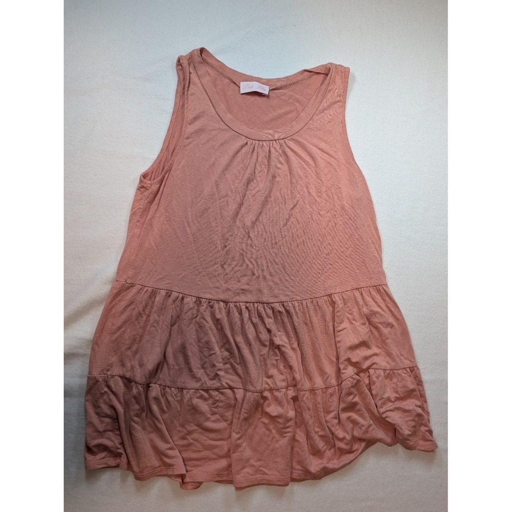 Pink Lily Dusty Rose Tiered Tank‎